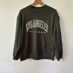 SHEIN Los Angeles Sweatshirt Womens Large Green Boxy Pullover